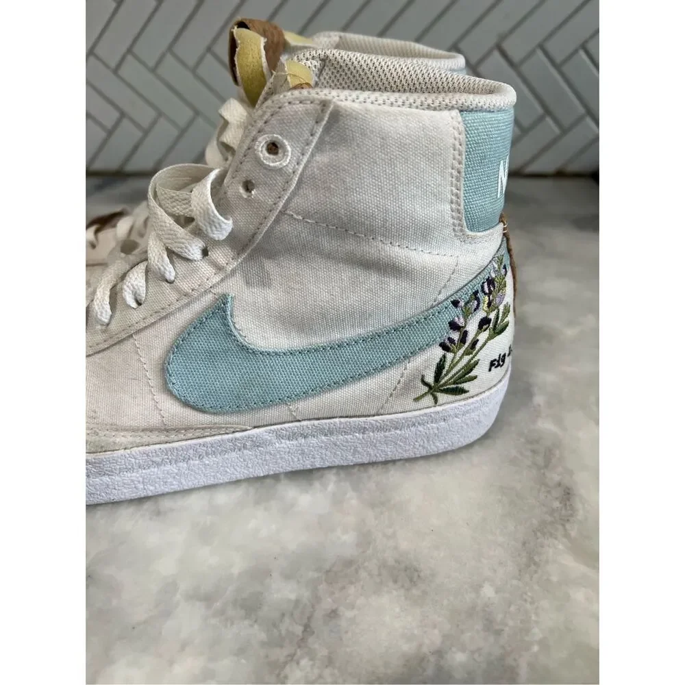 Womens Nike Blazer Mid 77 Indigo Canvas Athletic Shoes High Top Shoes Size 8